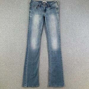 Hollister Jeans Womens Bootcut 1 Long 25x35 Low Rise Medium Wash Denim Faded